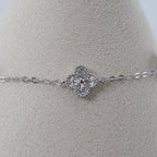 Silver Clover Station Bracelet (3)