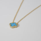 Beaded Clover Pendant Necklace Center