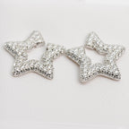 Sterling Silver Pavé Open Star Stud Earrings with Moissanite (2)