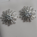 Sunburst Moissanite Stud Earrings in Silver