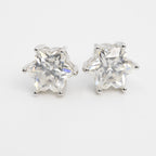 Star-Cut moissanite Stud Earrings in Silver