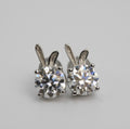 Bunny Ear moissanite Stud Earrings in Silver