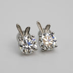 Bunny Ear moissanite Stud Earrings in Silver (2)