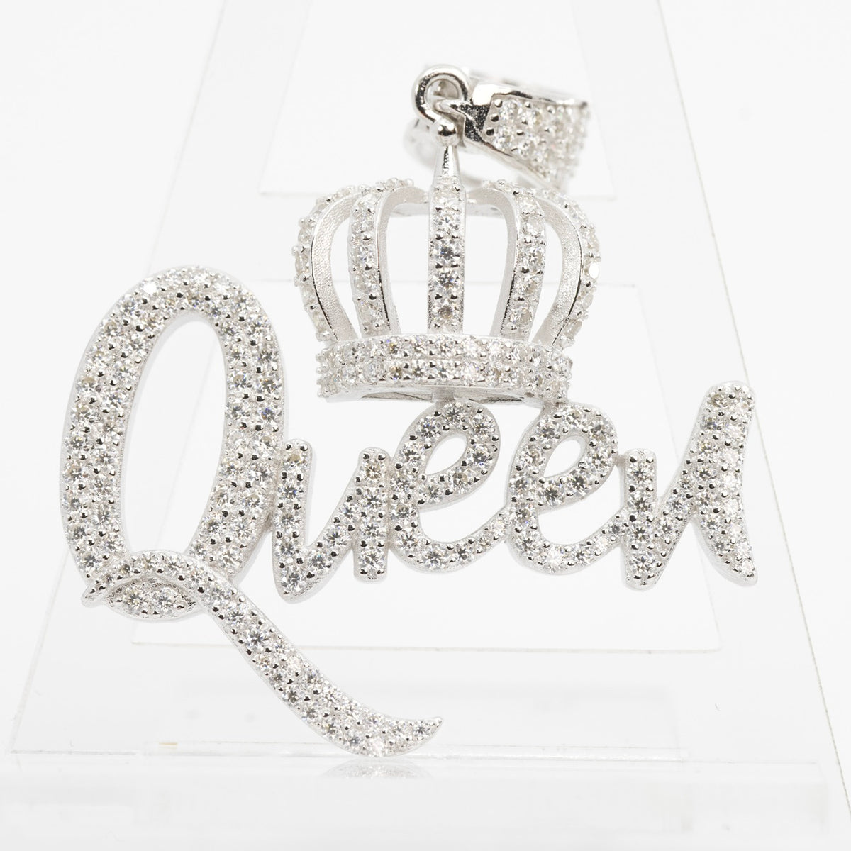 Queen Crown Pavé Moissanite Silver Pendant