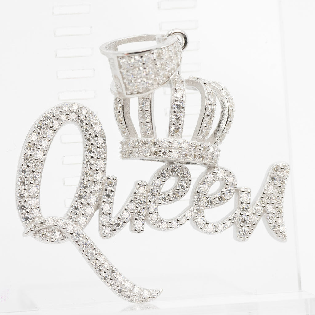 Queen Crown Pavé Moissanite Silver Pendant (2)