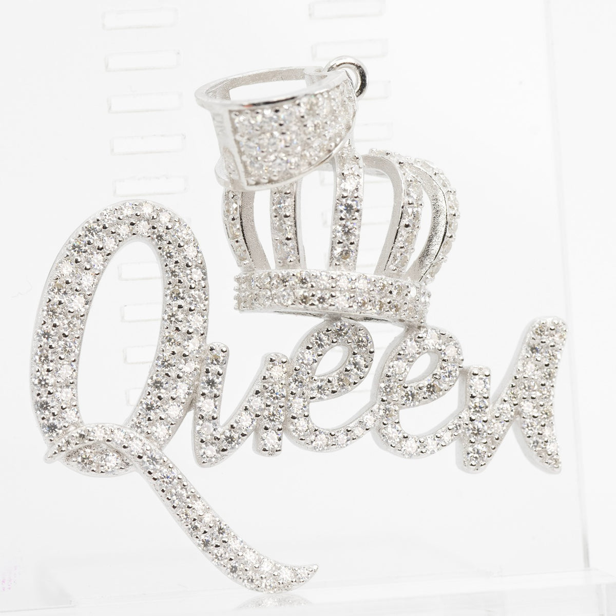 Queen Crown Pavé Moissanite Silver Pendant (2)