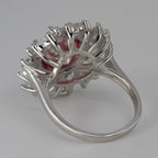 Silver Cluster Ring with Pink moissanite Center (3)