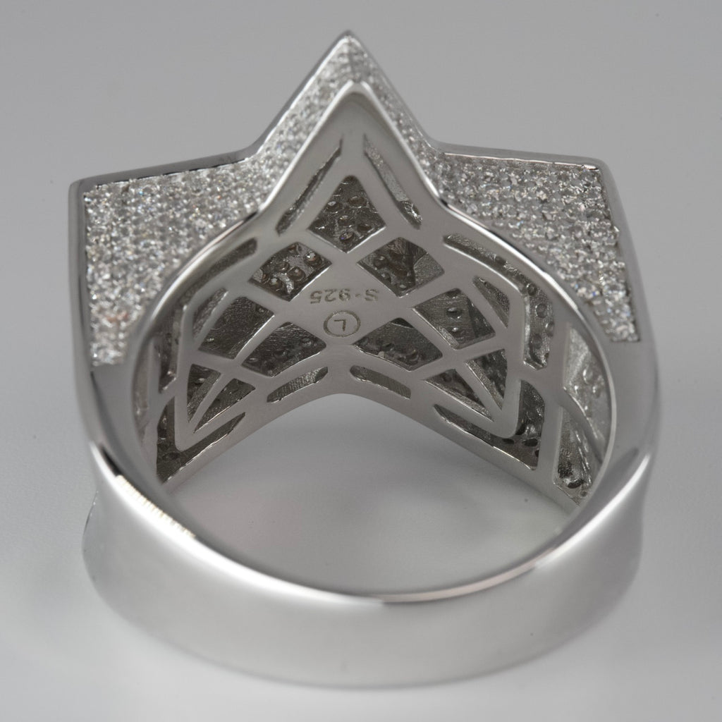 Two-Tone Star Statement Ring in Silver with Moissanite (3)
