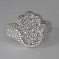 Cluster Silver Ring with Moissanite