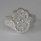 Cluster Silver Ring with Moissanite