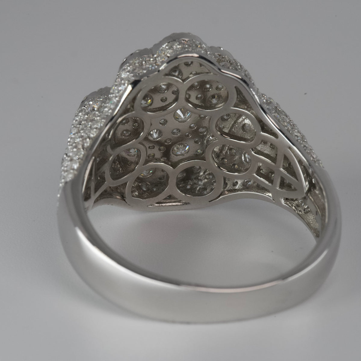 Cluster Silver Ring with Moissanite (3)