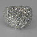 Silver Heart Cocktail Ring with Moissanite