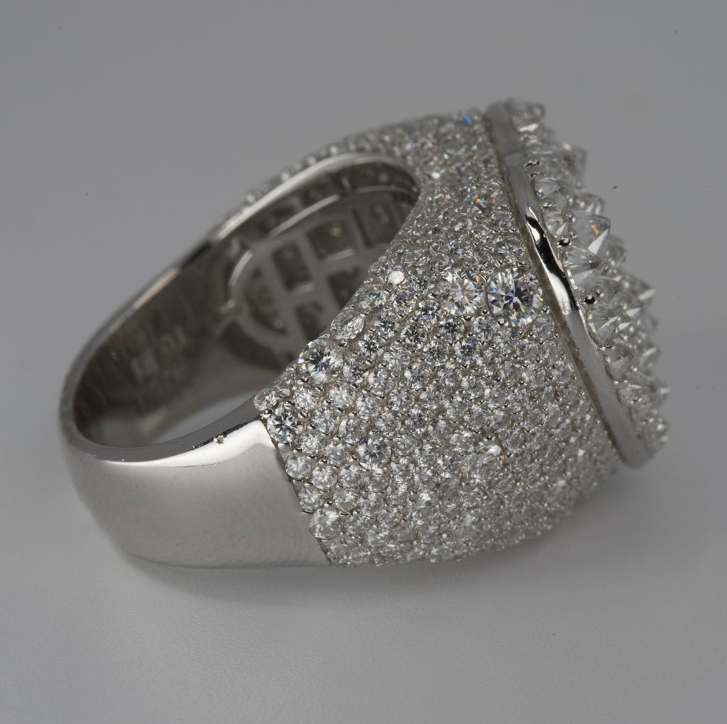 Silver Heart Cocktail Ring with Moissanite (2)