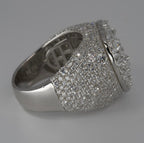 Silver Heart Cocktail Ring with Moissanite (2)