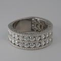 Silver Double-Row moissanite Eternity Band Ring
