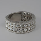 Silver Double-Row moissanite Eternity Band Ring