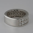 Silver Double-Row moissanite Eternity Band Ring (2)