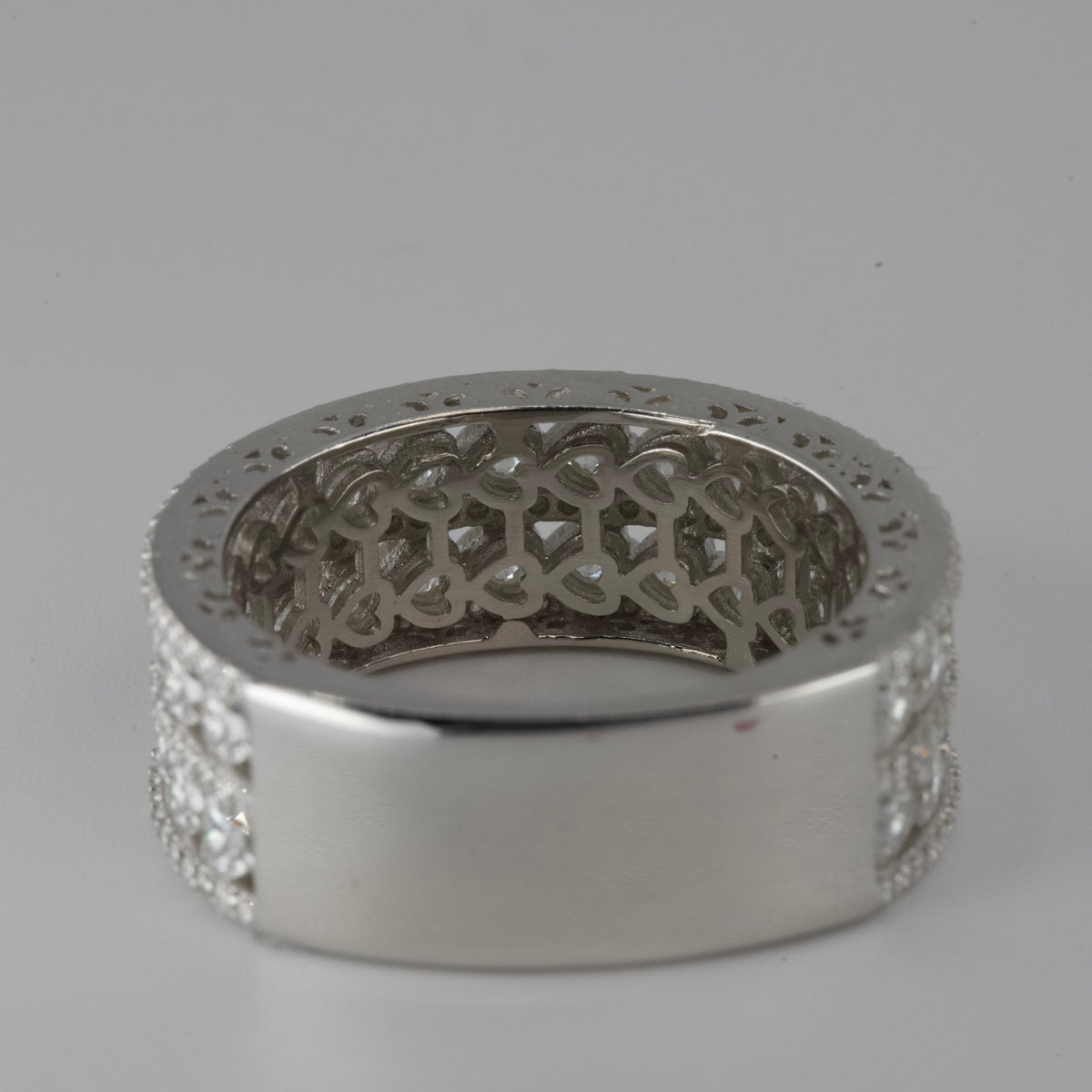 Silver Double-Row moissanite Eternity Band Ring (3)