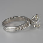 925 Sterling Silver Six-Prong Moissanite Solitaire Ring with Pavé Accents, 5ct, Size 8 (2)