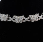 Butterfly Link Bracelet in Silver with Moissanite (2)