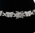 Butterfly Link Bracelet in Silver with Moissanite (3)