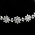 Floral Cluster Moissanite Tennis Bracelet in Silver (2)
