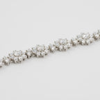 Floral Cluster Moissanite Tennis Bracelet in Silver (3)