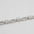 Silver Moissanite Leaf-Link Tennis Bracelet