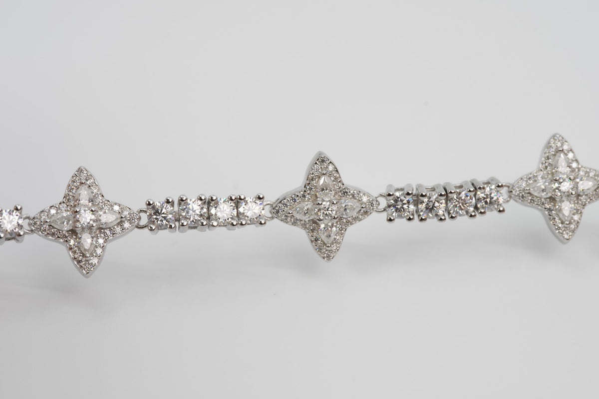Silver Star Link bracelet moissanite (2)