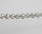 Halo Cluster Tennis Bracelet in Silver with Moissanite