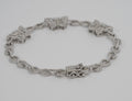Silver Butterfly Link Bracelet with Moissanite Pavé