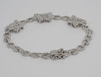 Silver Butterfly Link Bracelet with Moissanite Pavé