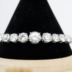 Graduated Moissanite 55ct 925 Sterling Silver Tennis Bracelet 8.5in