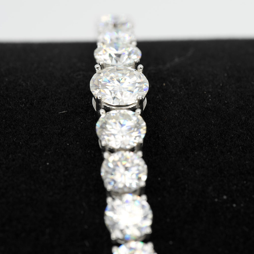 Graduated Moissanite 55ct 925 Sterling Silver Tennis Bracelet 8.5in (2)
