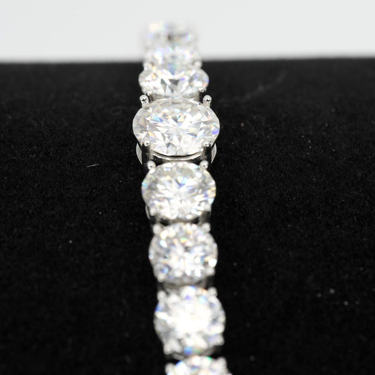 Graduated Moissanite 55ct 925 Sterling Silver Tennis Bracelet 8.5in (2)
