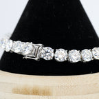 Graduated Moissanite 55ct 925 Sterling Silver Tennis Bracelet 8.5in (3)