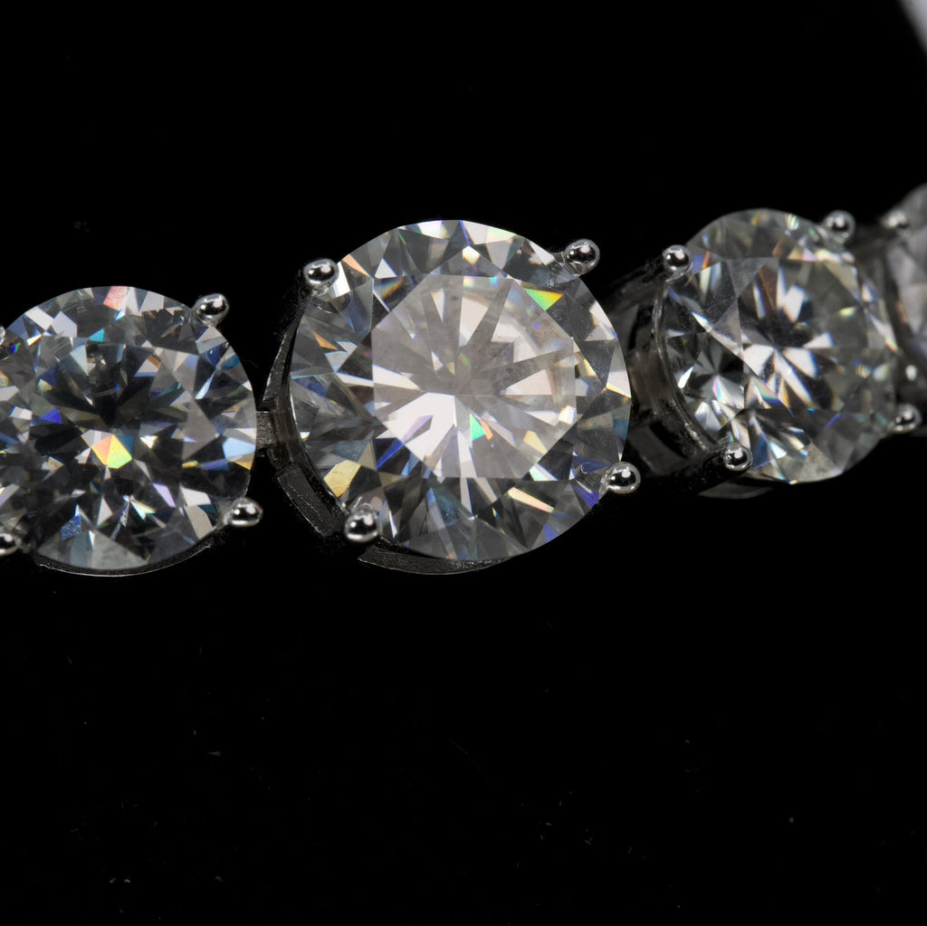 Graduated Moissanite 55ct 925 Sterling Silver Tennis Bracelet 8.5in (4)