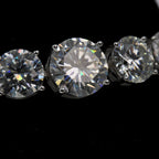 Graduated Moissanite 55ct 925 Sterling Silver Tennis Bracelet 8.5in (4)