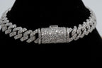 Iced Silver Cuban Link Pavé Bracelet with Moissanite (2)