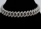 Iced Silver Cuban Link Pavé Bracelet with Moissanite (3)