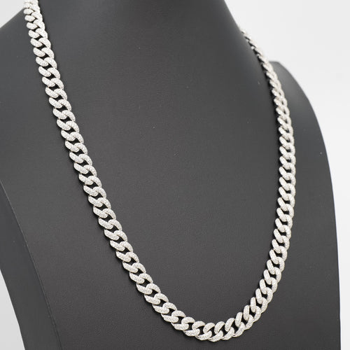 22in 10mm Pave Moissanite Miami Cuban Chain in 925 Sterling Silver, 26ct, 88.75g (2)