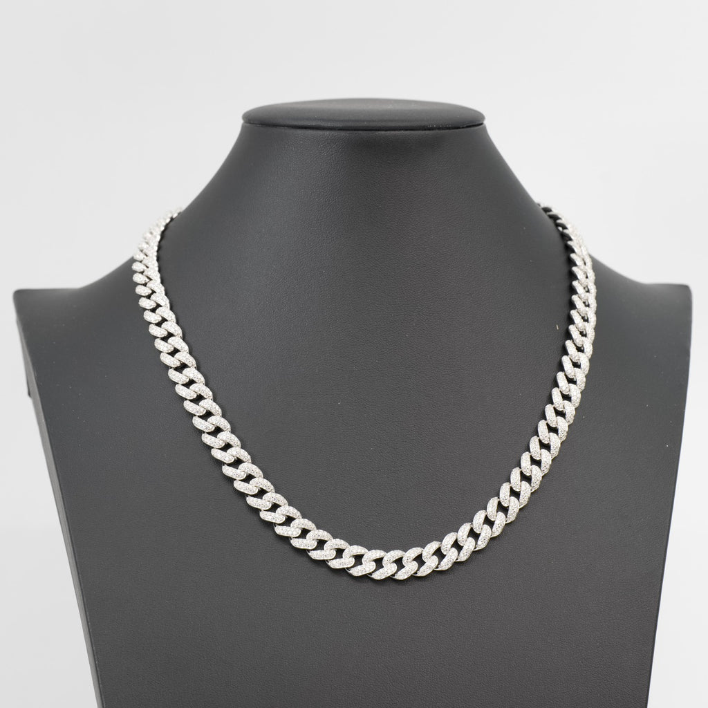 24ct Moissanite 925 Silver Miami Cuban Chain 20in 10mm