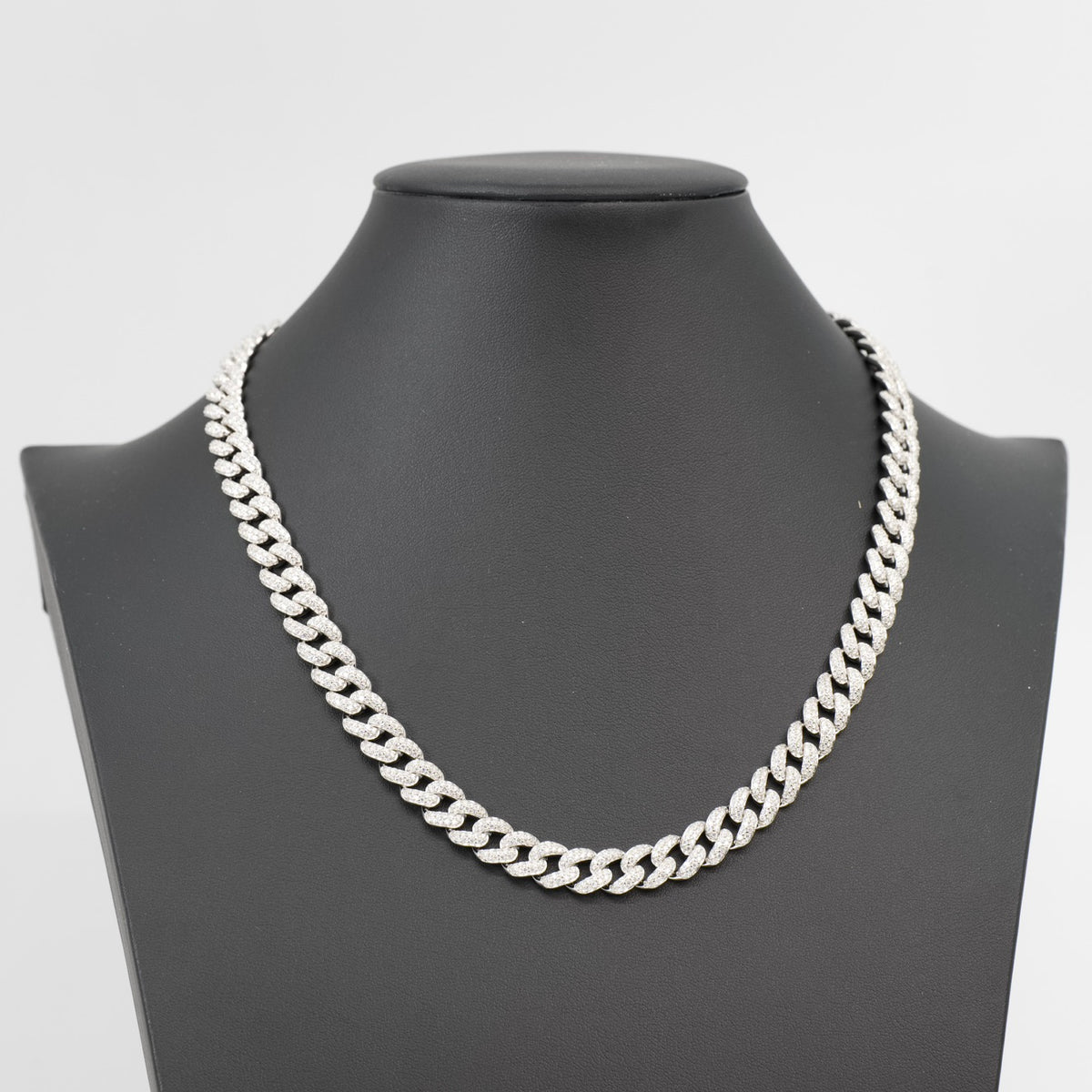 24ct Moissanite 925 Silver Miami Cuban Chain 20in 10mm
