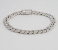 Iced Cuban Link Bracelet in Silver with Moissanite