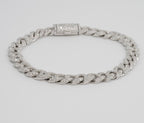 Iced Cuban Link Bracelet in Silver with Moissanite