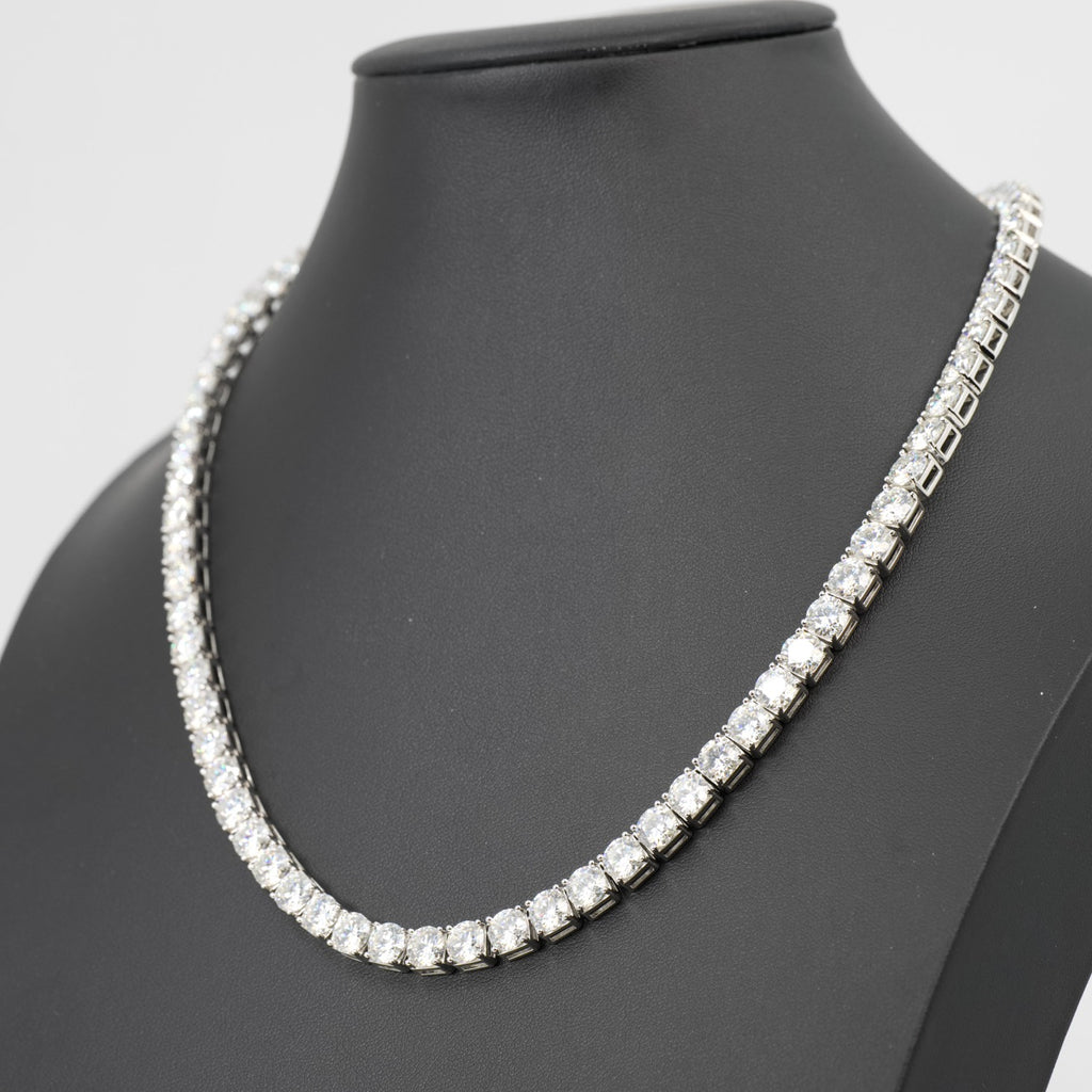 20in 925 Sterling Silver Moissanite Tennis Necklace 6.8mm 78ct, 54.28g (4)