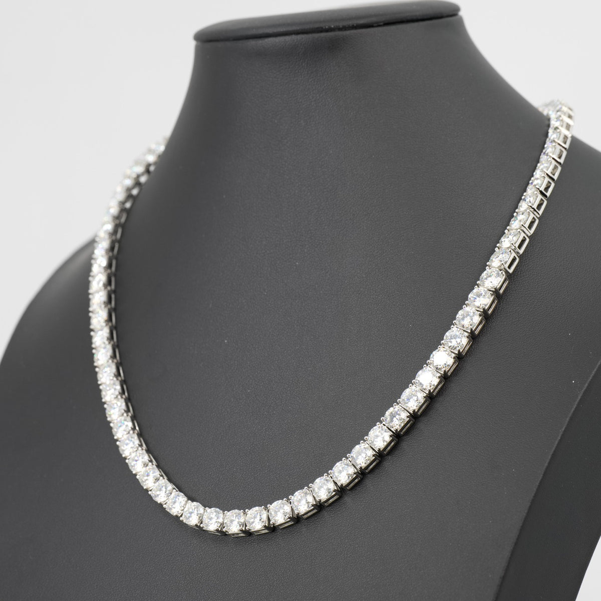 20in 925 Sterling Silver Moissanite Tennis Necklace 6.8mm 78ct, 54.28g (4)