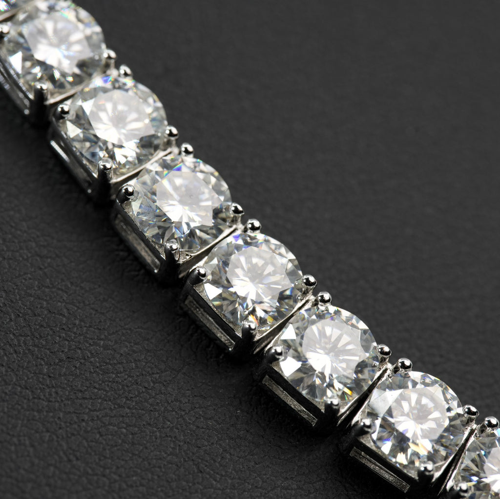 20in 925 Sterling Silver Moissanite Tennis Necklace 6.8mm 78ct, 54.28g (5)