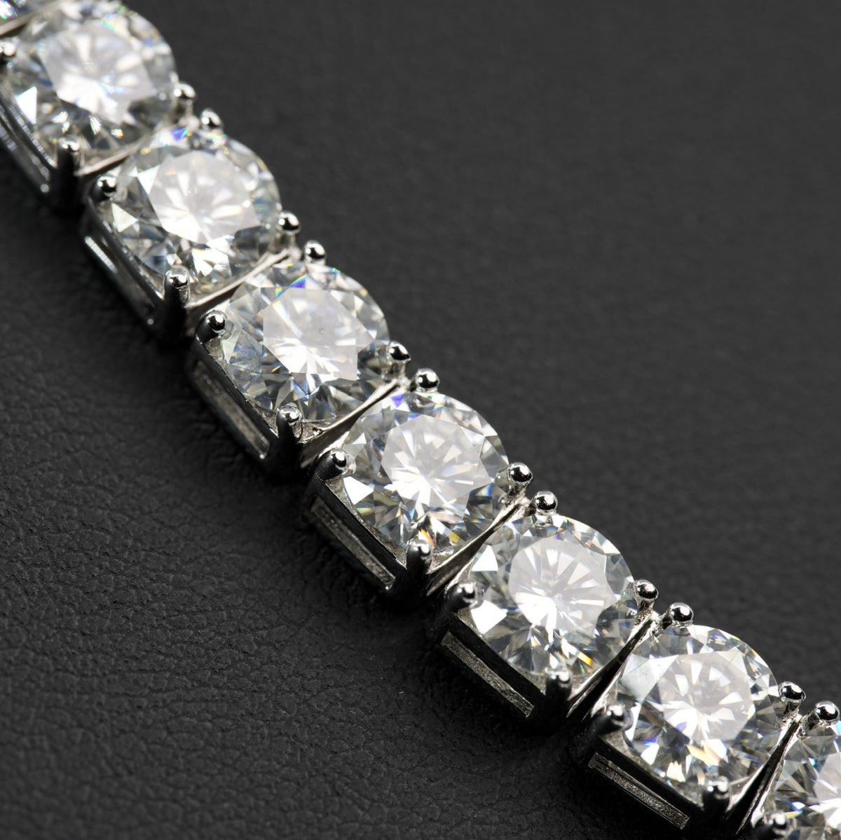 20in 925 Sterling Silver Moissanite Tennis Necklace 6.8mm 78ct, 54.28g (5)