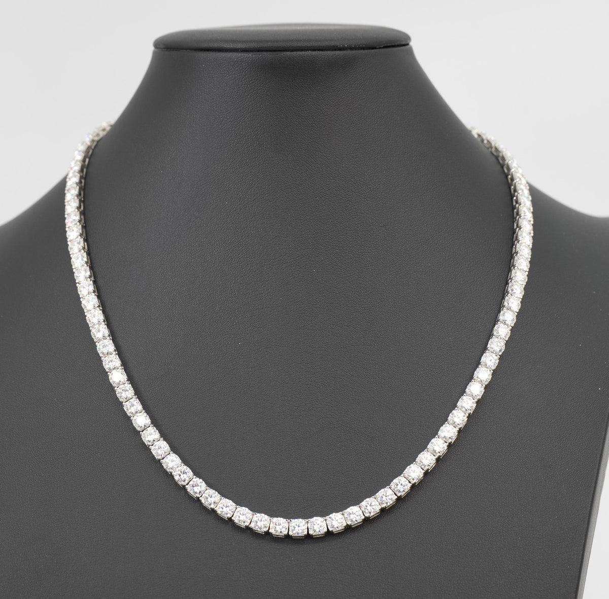 20in 5mm Classic Moissanite Tennis Necklace in 925 Sterling Silver, 60ct, 51g
